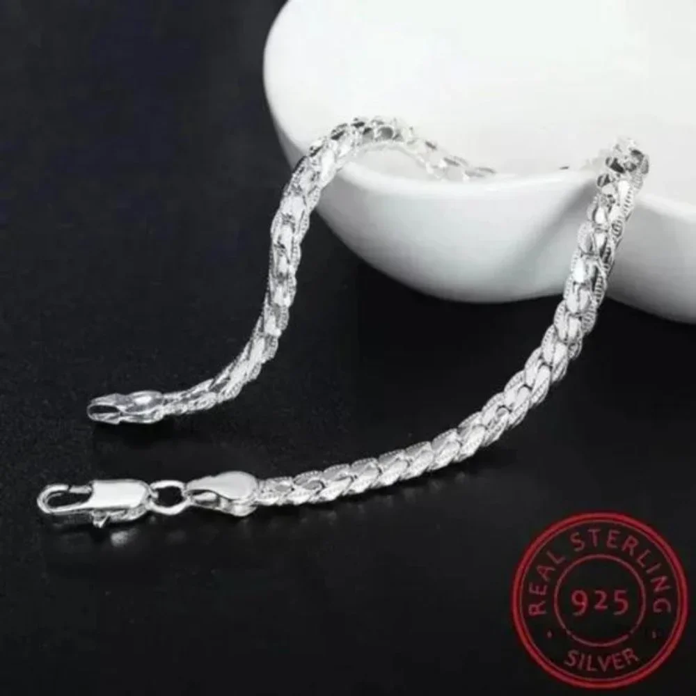 NEW SILVER 8 CM LONG 925 BRACELET - Picture 5 of 5